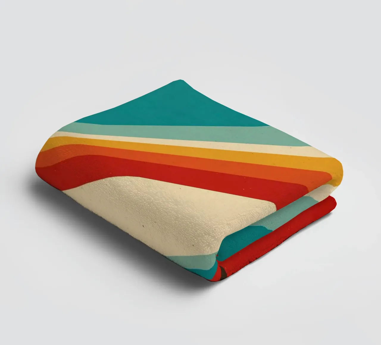 Nostalgic Abstract Customisable Retro Stripes V1 towel by Autofocus