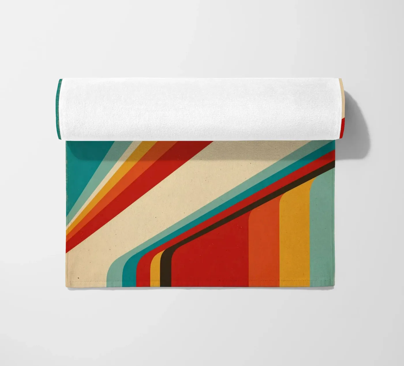 Nostalgique Abstrait Personnalisable Rétro Rayures V1 serviette de plage de Autofocus