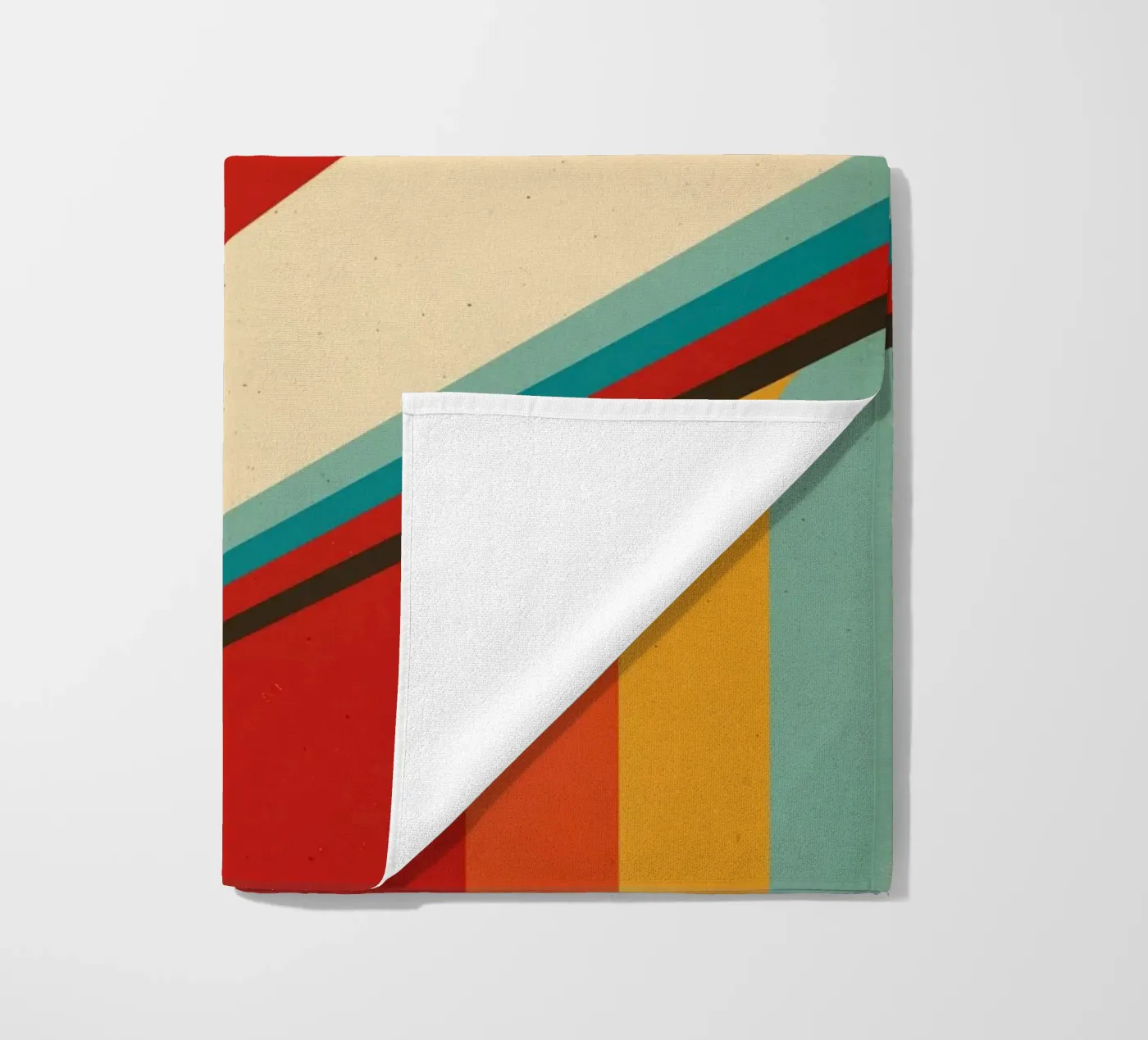 Nostalgique Abstrait Personnalisable Rétro Rayures V1 serviette de plage de Autofocus