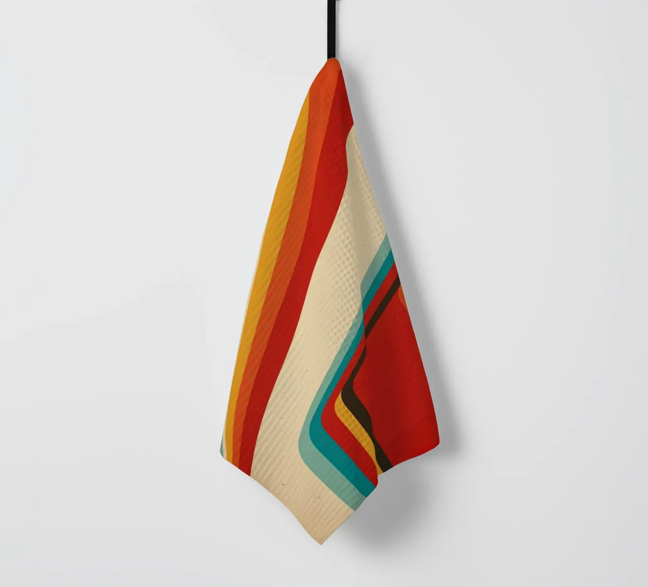 Nostalgico astratto personalizzabile a strisce retrò V1 canovaccio da cucina da Autofocus