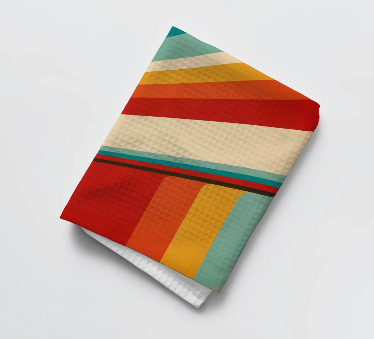 Nostalgic Abstract Customisable Retro Stripes V1 tea towel by Autofocus