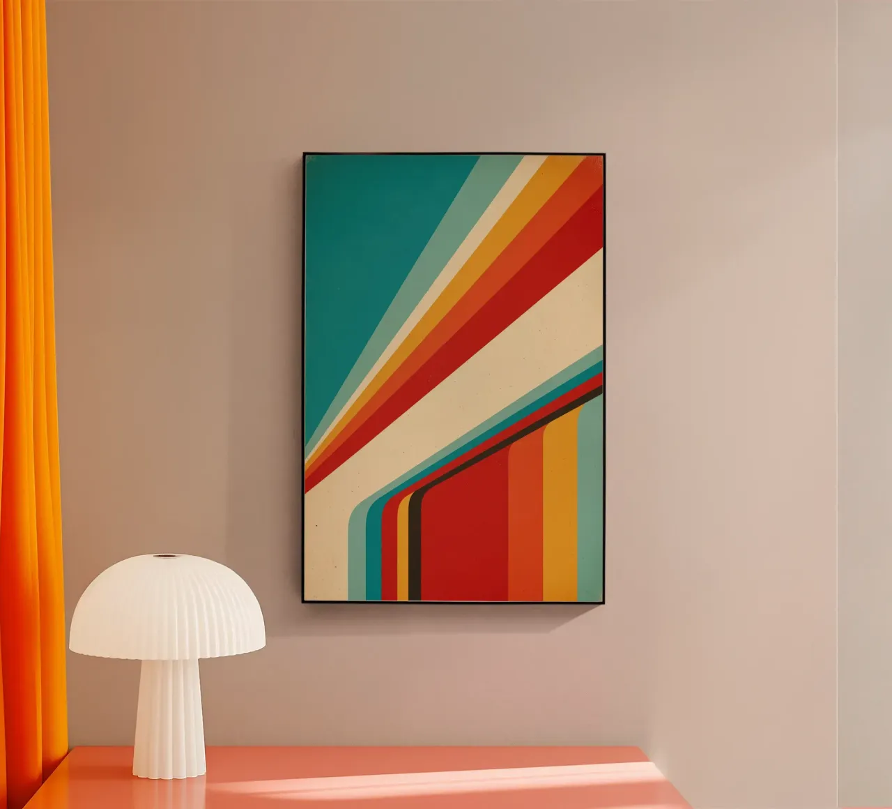 Nostalgische Abstrakte Personalisierbare Retro Streifen V1 Acryl-Glas von Autofocus