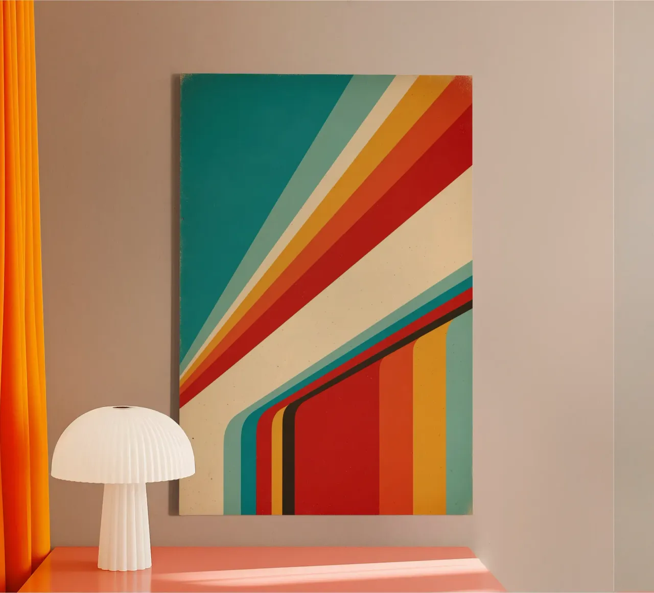 Nostalgic Abstract Customisable Retro Stripes V1 canvas by Autofocus