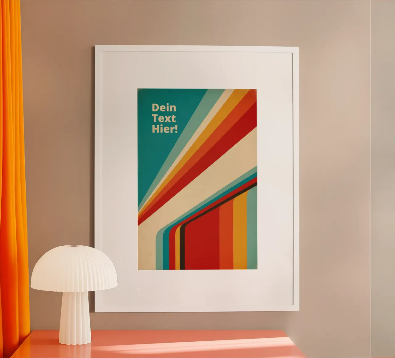 Nostalgico astratto personalizzabile a strisce retrò V1 poster con telaio in alluminio da Autofocus