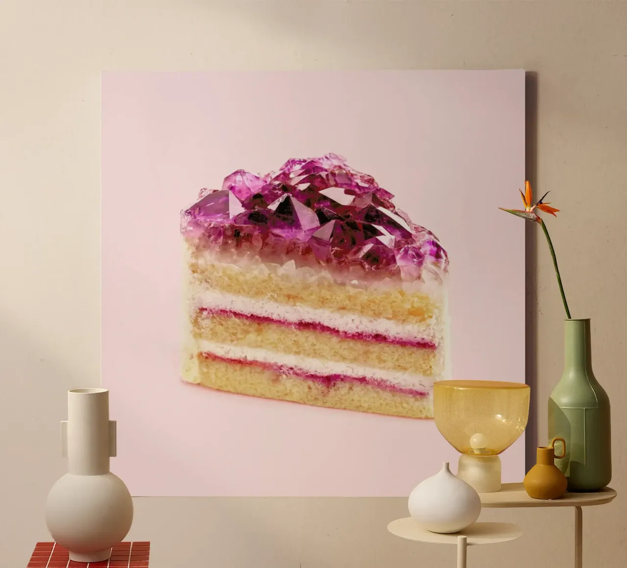 Quartz Cake tela con Cornice a cassetta da Paul Fuentes Design