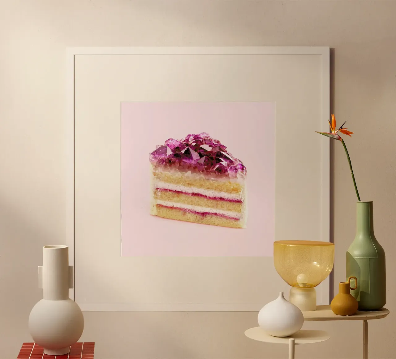 Quartz Cake poster con telaio in plastica da Paul Fuentes Design