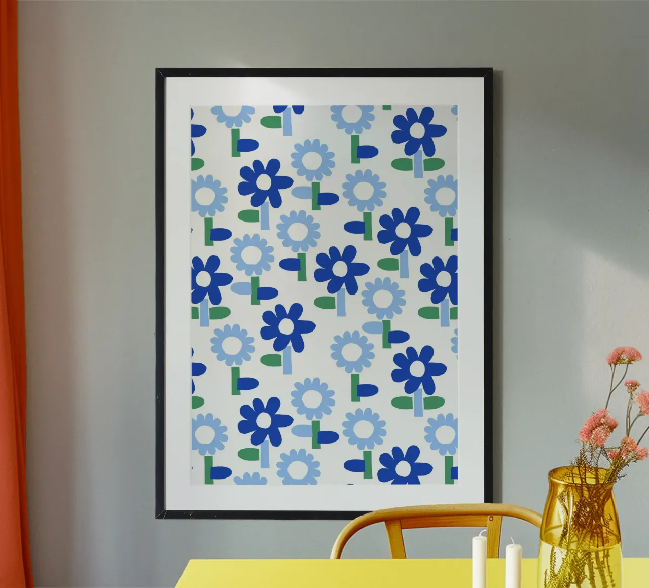 Gartenblumen poster met kunststof frame van Lisa Jasmin Bauer