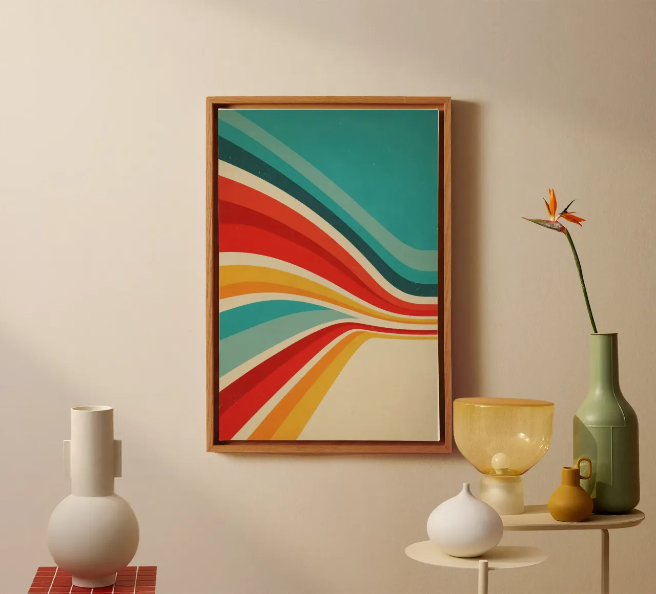 Nostalgic Abstract Customisable Retro Stripes V2 canvas by Autofocus