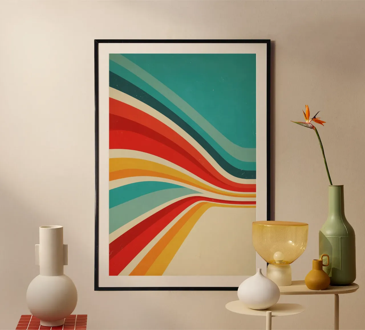 Strisce retrò astratte nostalgiche personalizzabili V2 poster da Autofocus