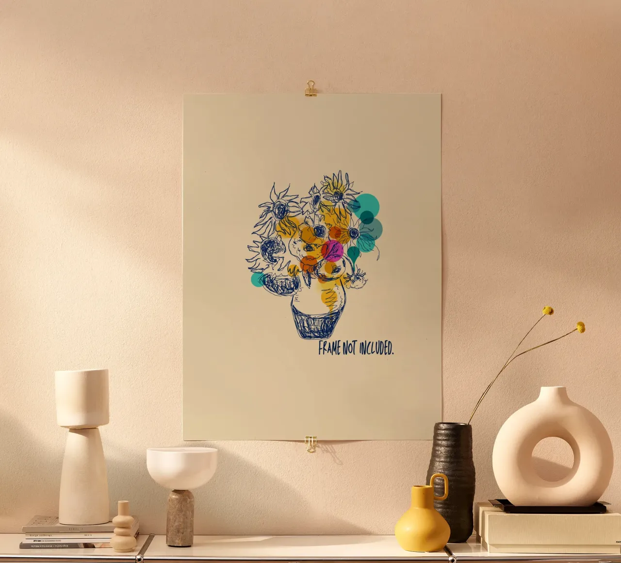 Sunflowers poster con telaio in plastica da Indigo Rain