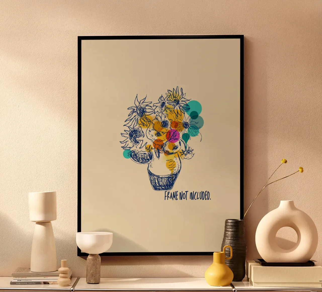 Sunflowers poster con telaio in plastica da Indigo Rain