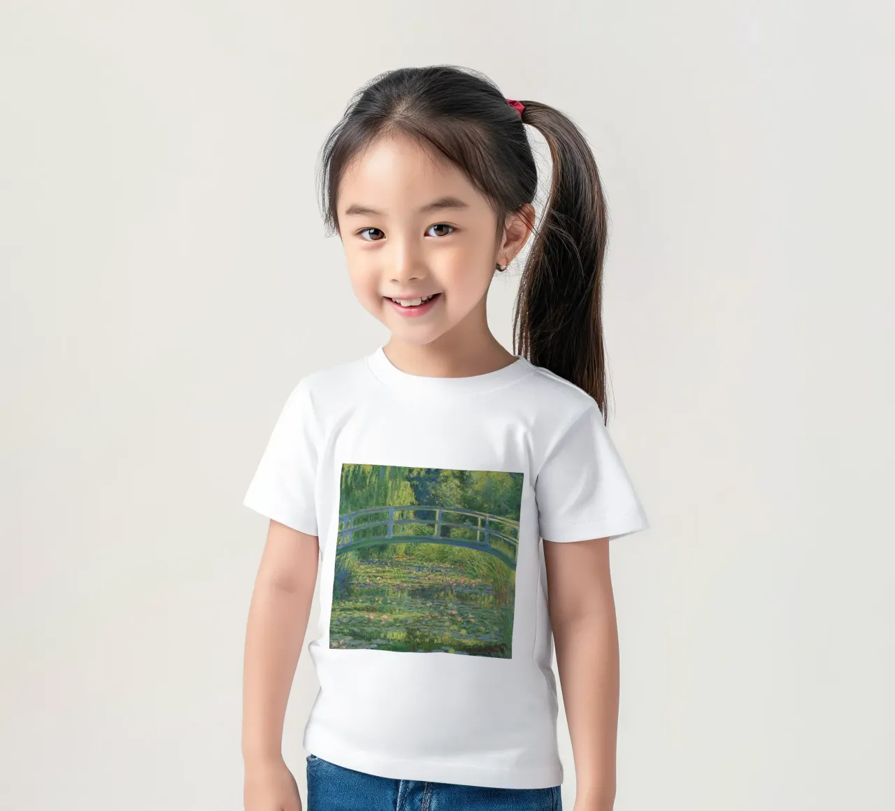 Claude Monet the Japanese bridge kids t-shirt by 50 masterpieces