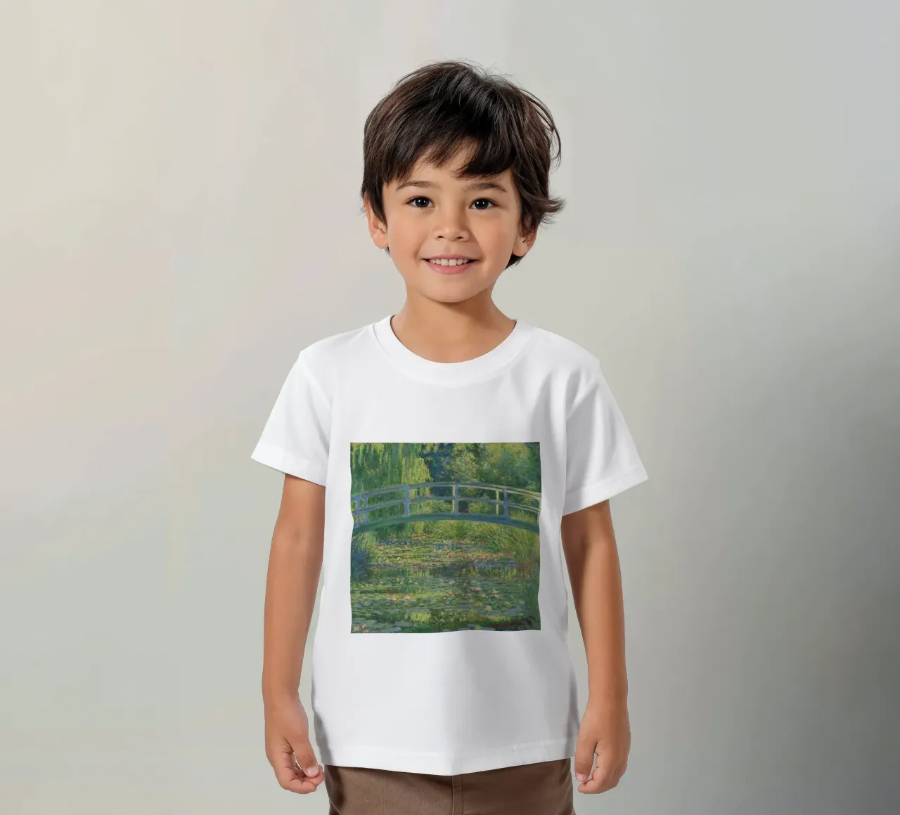Claude Monet the Japanese bridge kids t-shirt by 50 masterpieces