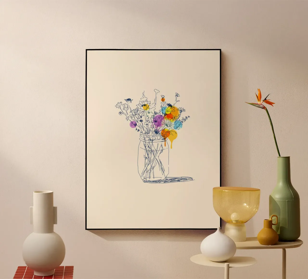 Flowers in a Jar plexiglass da Indigo Rain
