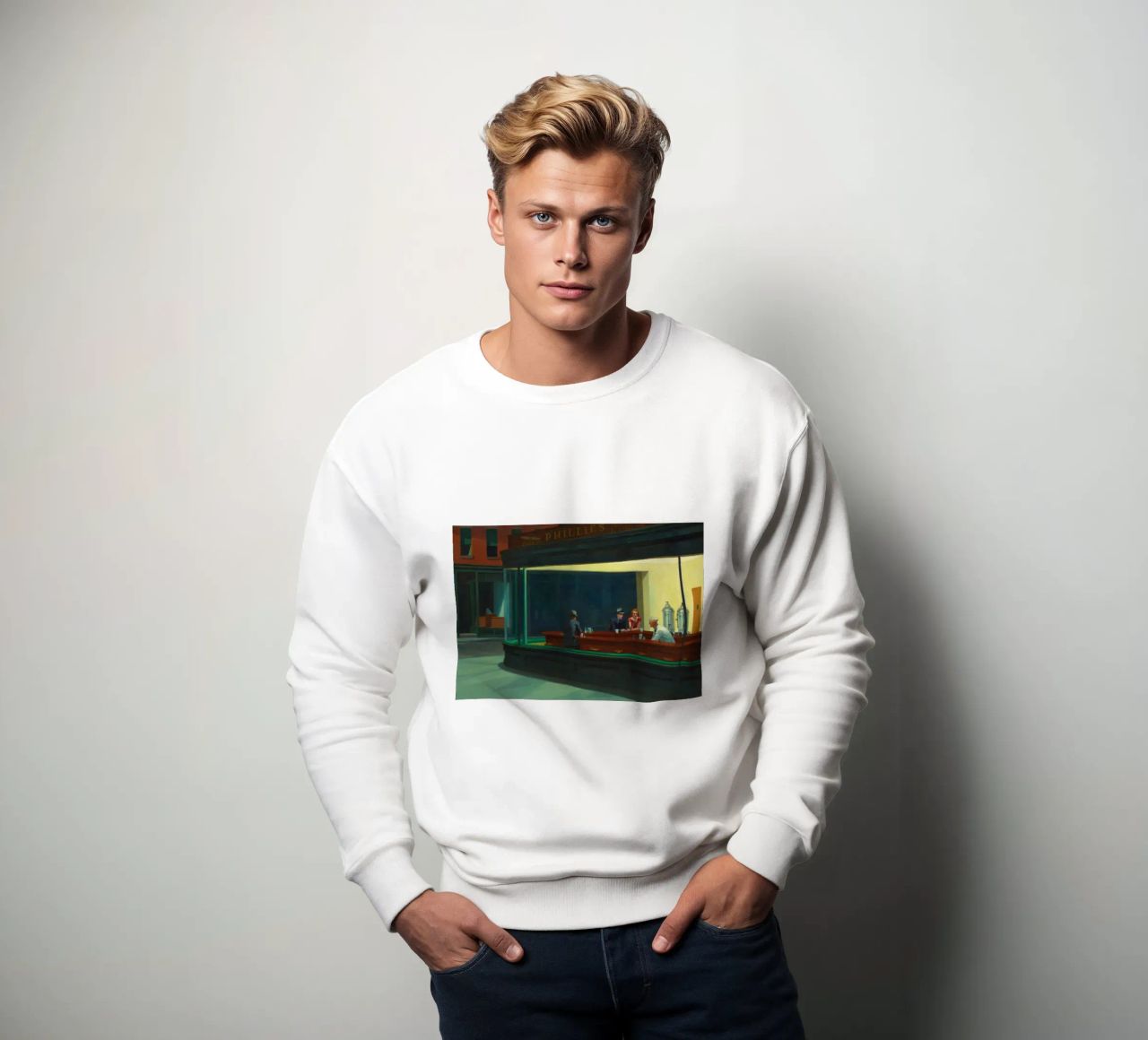 I NIGHTHAWKS di Edward Hopper felpa da 50 masterpieces