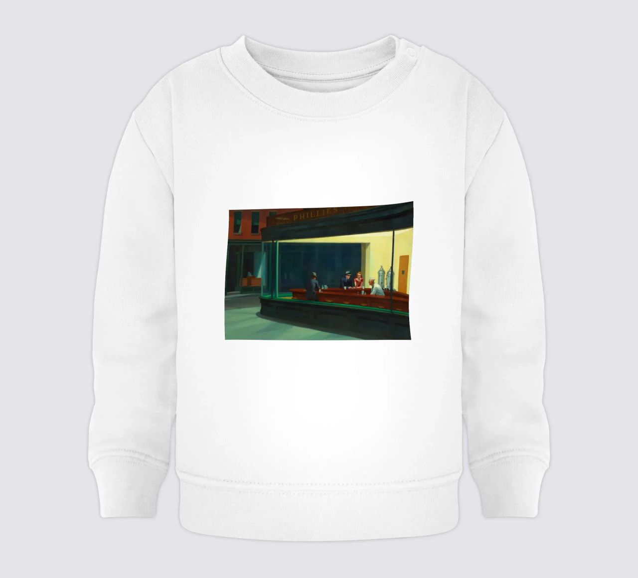 I NIGHTHAWKS di Edward Hopper felpa neonato da 50 masterpieces