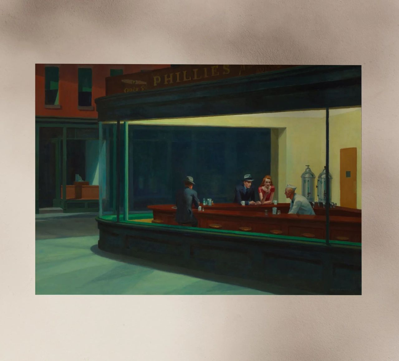 I NIGHTHAWKS di Edward Hopper pellicola backlit da 50 masterpieces