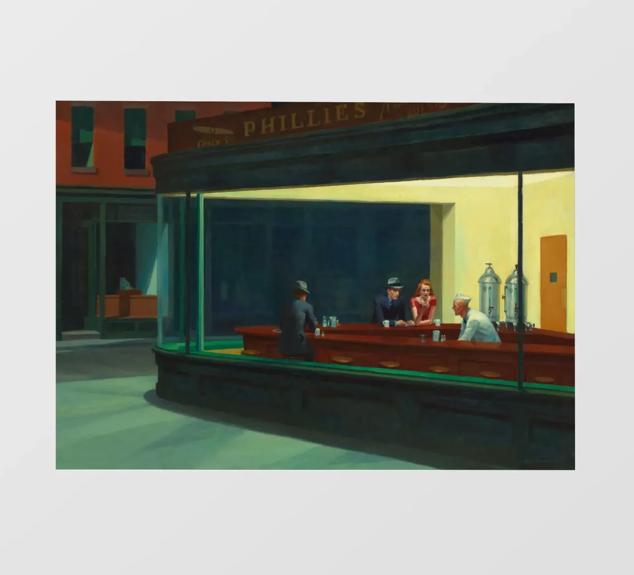 I NIGHTHAWKS di Edward Hopper pellicola backlit da 50 masterpieces