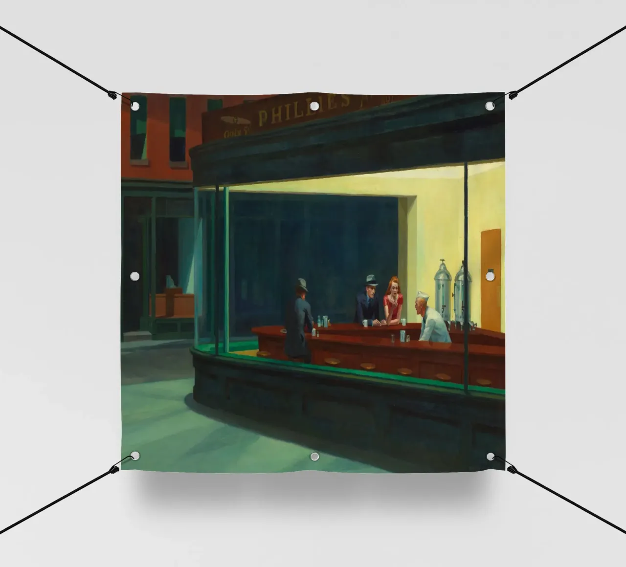 I NIGHTHAWKS di Edward Hopper telo in pvc da 50 masterpieces