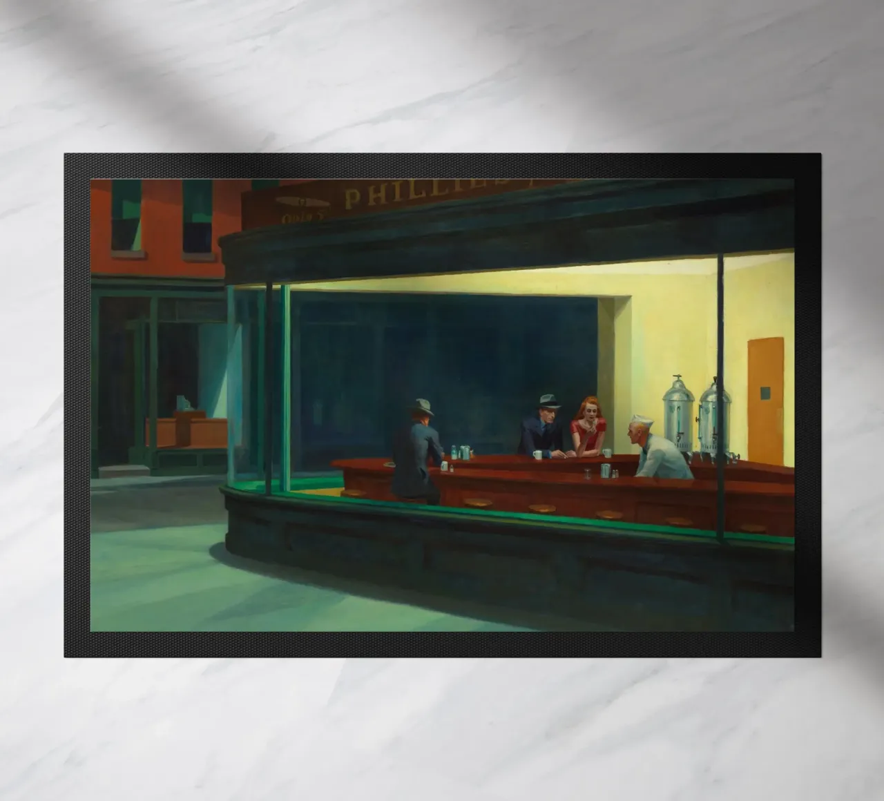 NIGHTHAWKS de Edward Hopper felpudo de 50 masterpieces