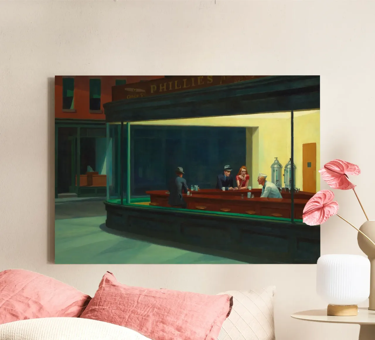 I NIGHTHAWKS di Edward Hopper tela con Cornice a cassetta da 50 masterpieces