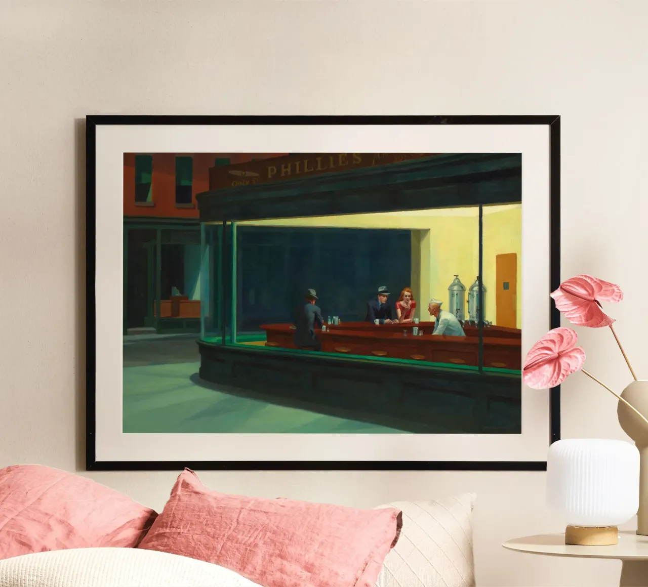 I NIGHTHAWKS di Edward Hopper carta hahnemühle da 50 masterpieces