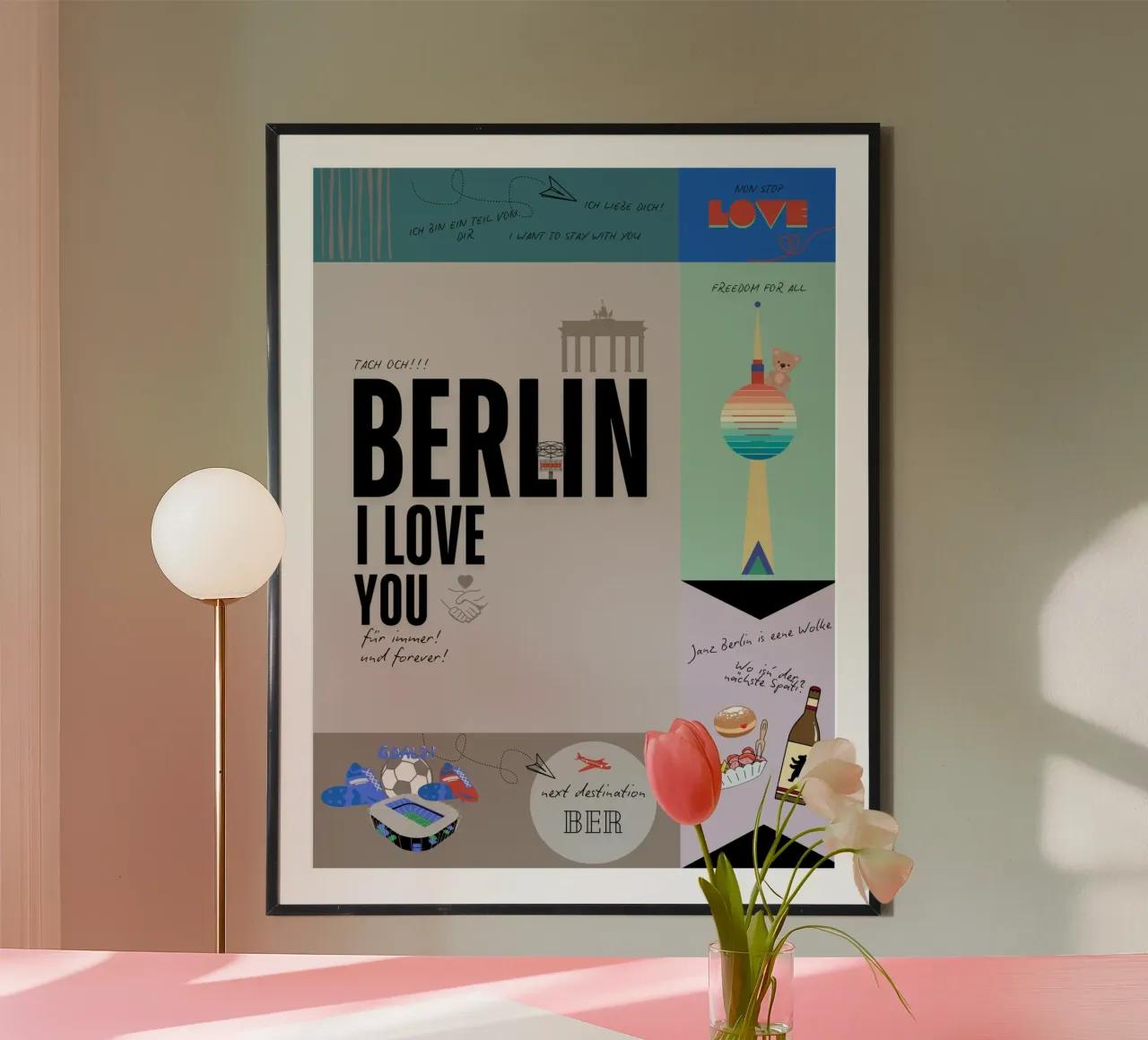Forever Berlin poster con telaio in alluminio da DLart