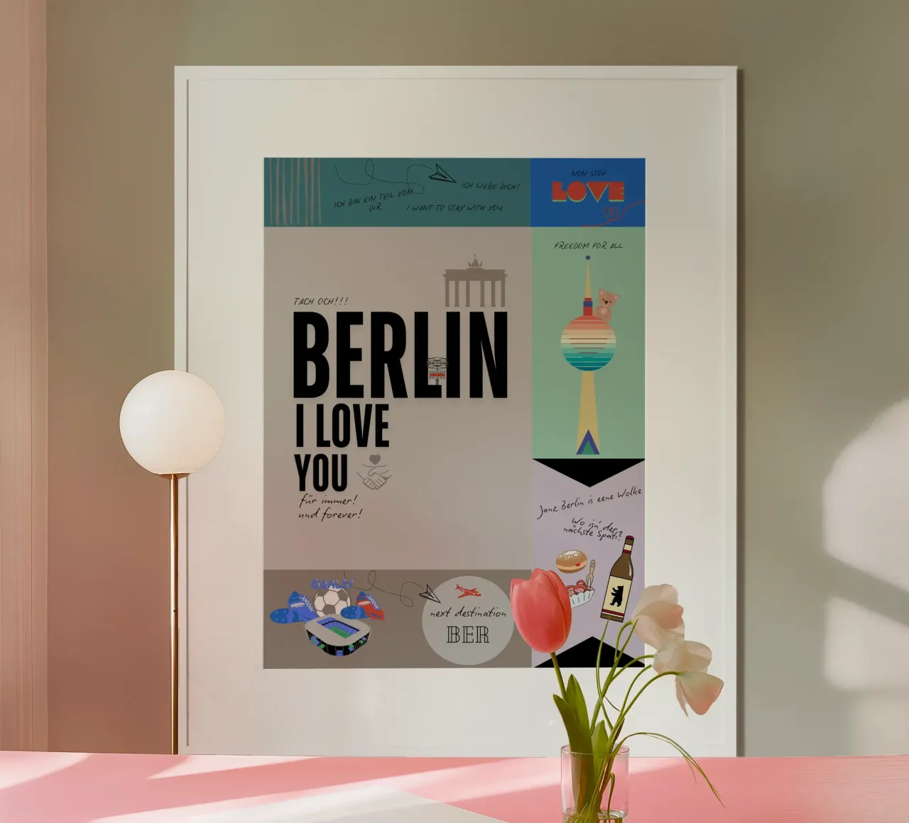 Forever Berlin poster con telaio in alluminio da DLart