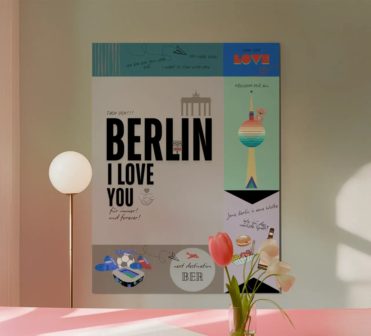 Forever Berlin poster con telaio in alluminio da DLart