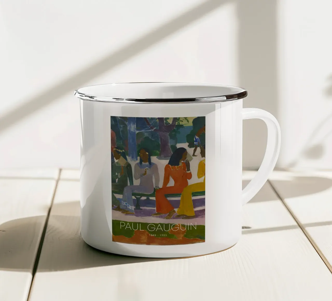 Paul Gauguin Ta Matete - Post-Impressionist Print enamel mug by NorwesClub