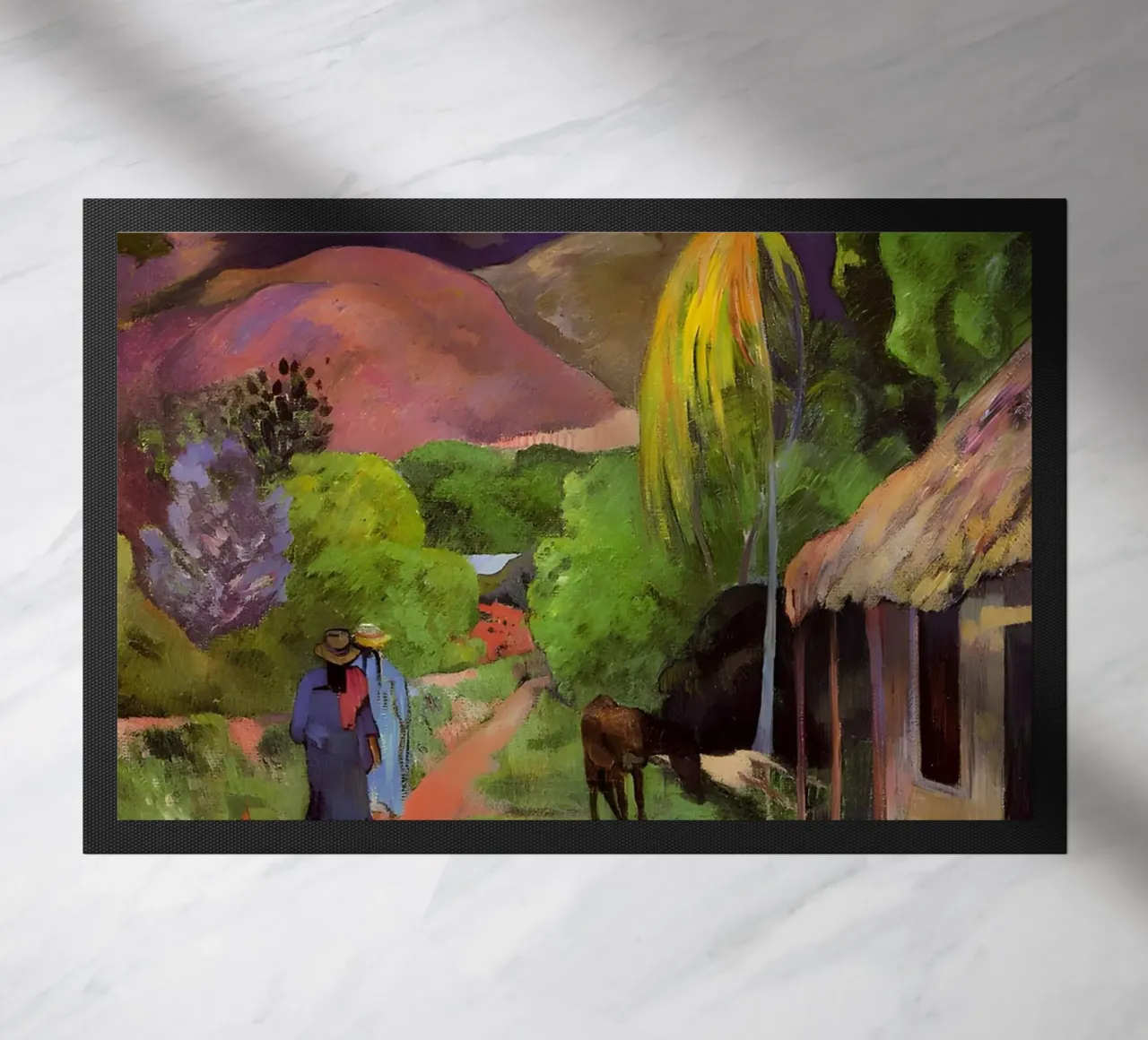 Gauguin Tahitian Landscape Post-Impressionist Road Art Print doormat by NorwesClub