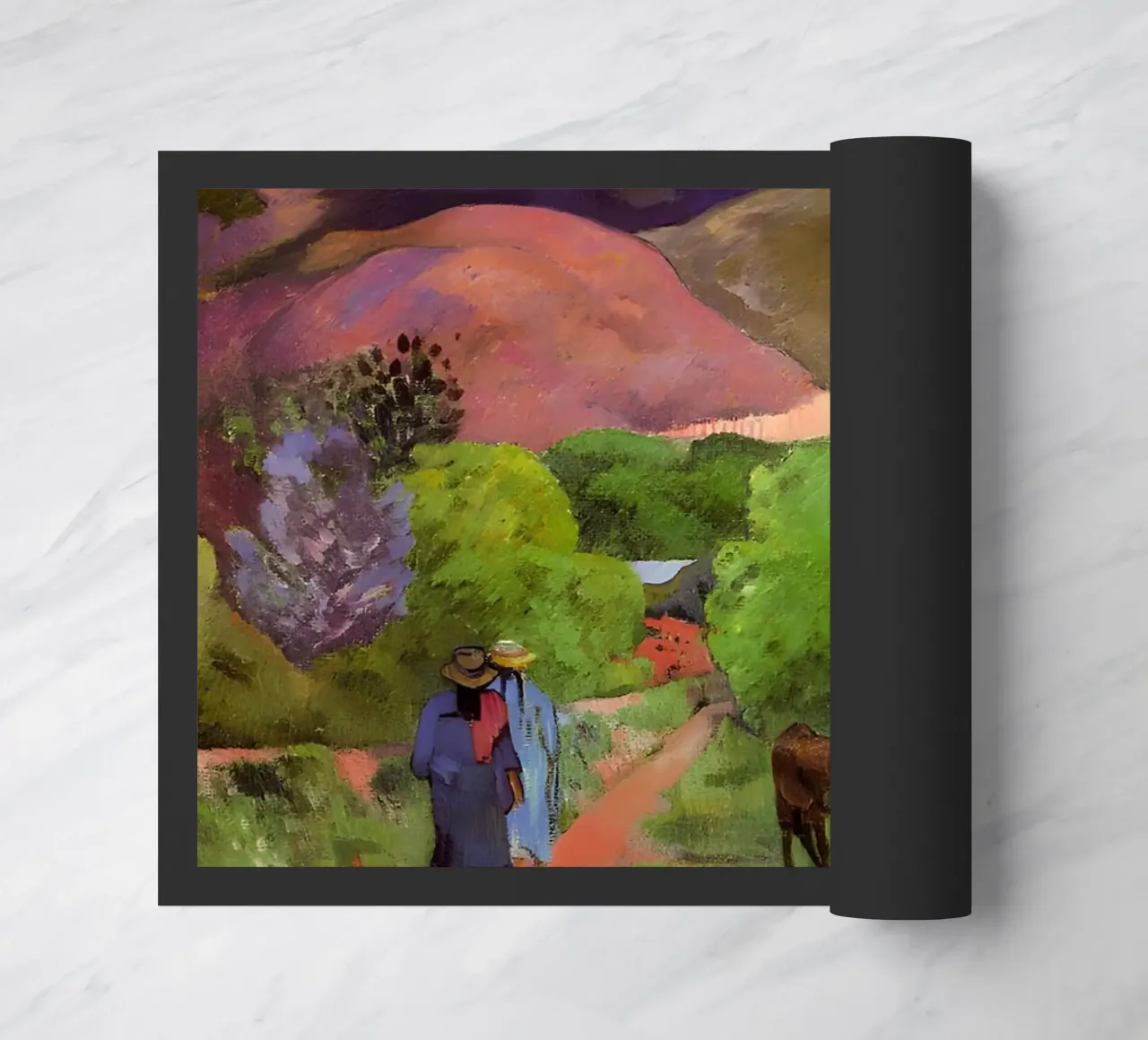 Gauguin Tahitian Landscape Post-Impressionist Road Art Print doormat by NorwesClub