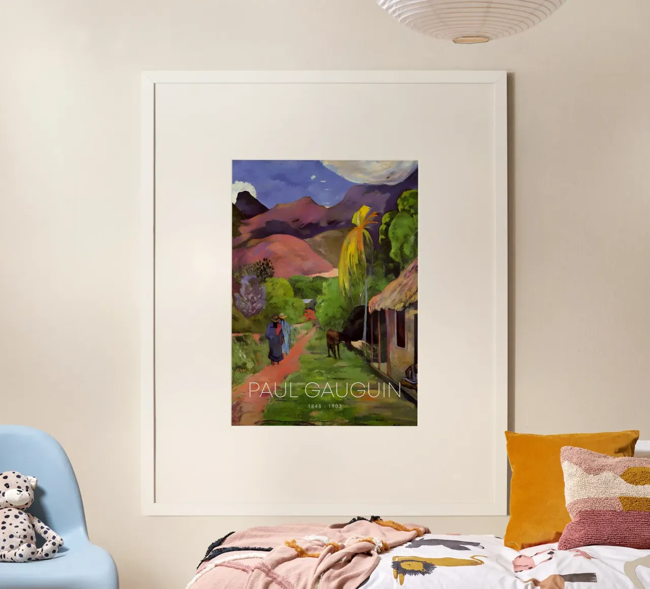 Gauguin Tahitian Landscape Post-Impressionist Road Art Print poster de NorwesClub