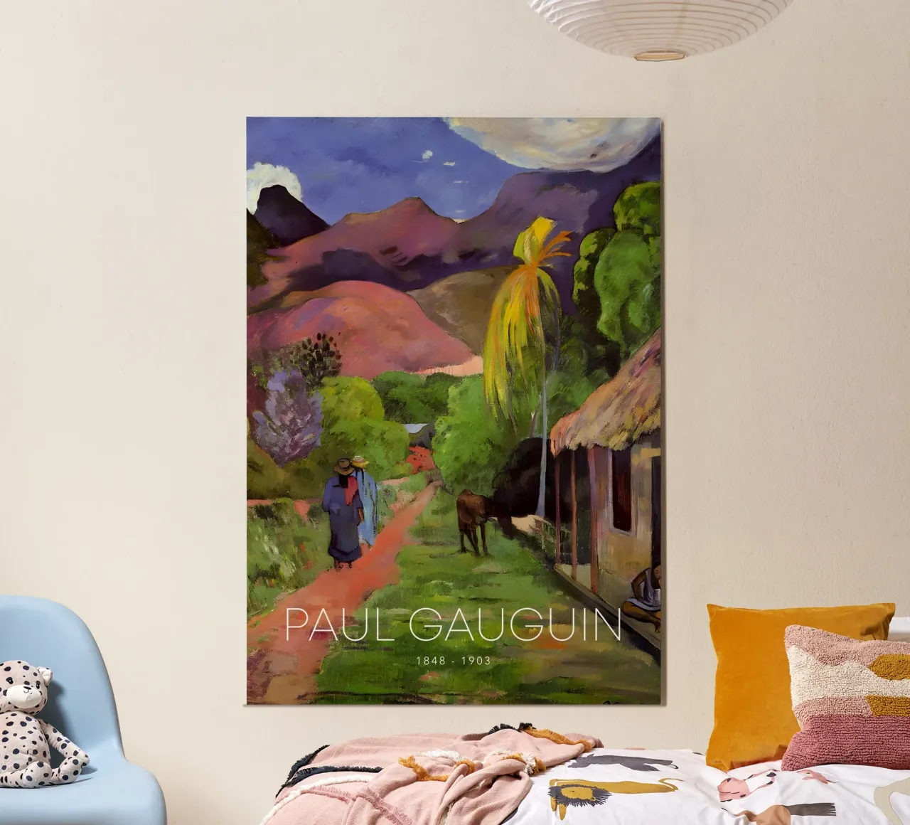 Gauguin Tahitian Landscape Post-Impressionist Road Art Print poster de NorwesClub