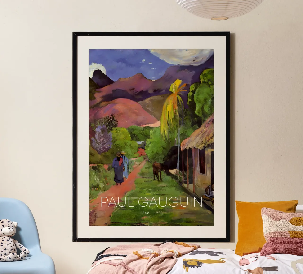 Gauguin Tahitian Landscape Post-Impressionist Road Art Print poster de NorwesClub