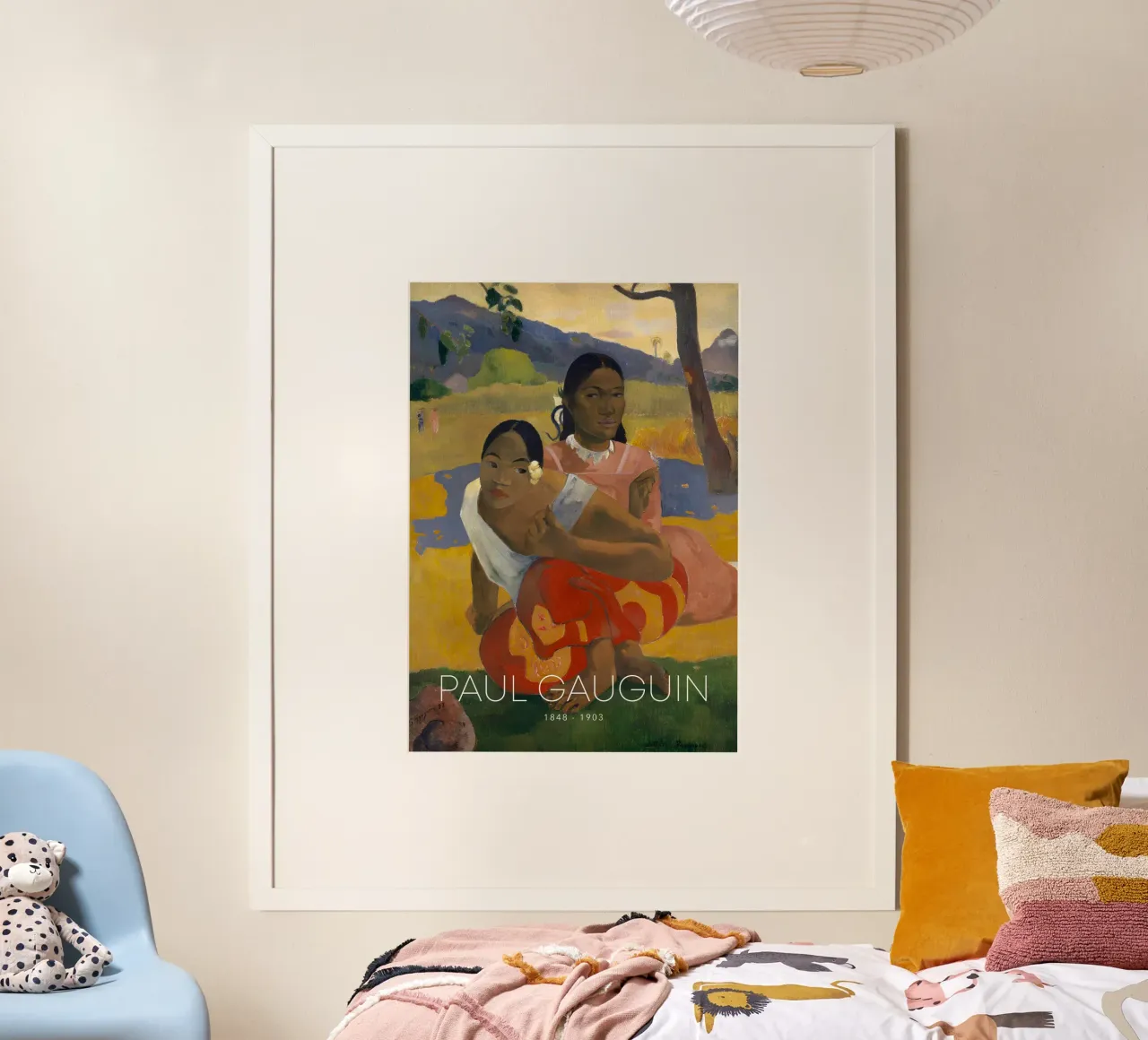 Gauguin Donne tahitiane Figura post-impressionista stampata poster con telaio in legno da NorwesClub