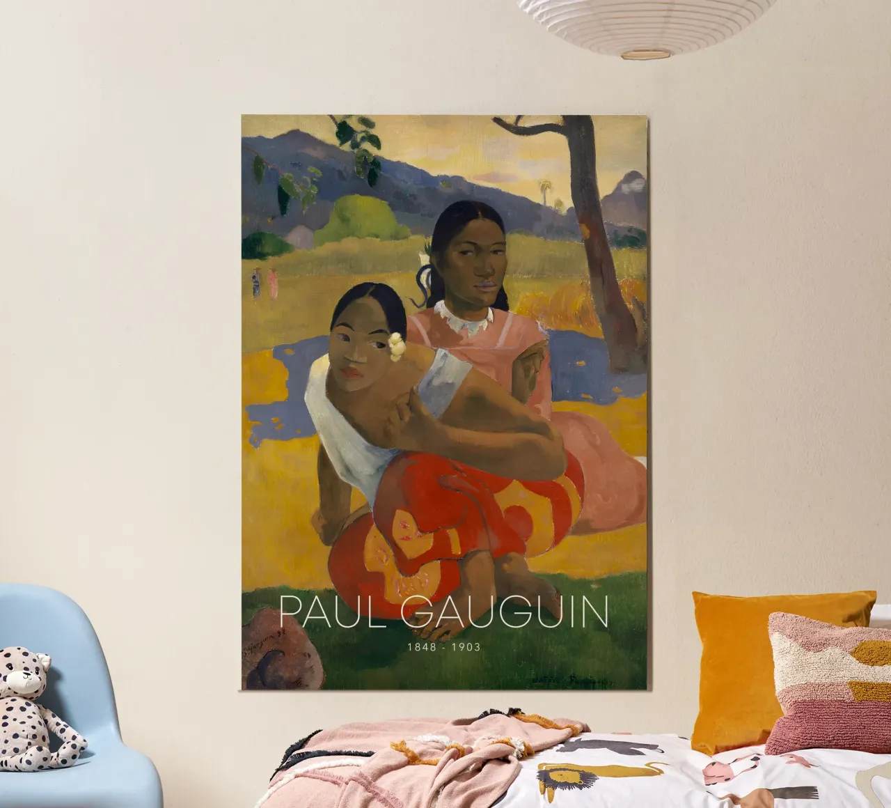 Gauguin Donne tahitiane Figura post-impressionista stampata poster con telaio in legno da NorwesClub