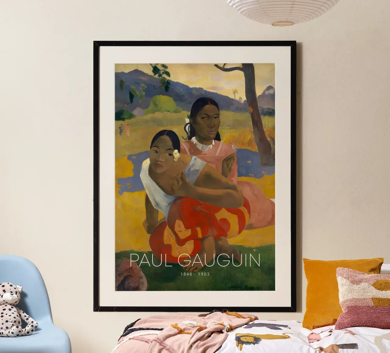 Gauguin Donne tahitiane Figura post-impressionista stampata poster con telaio in legno da NorwesClub