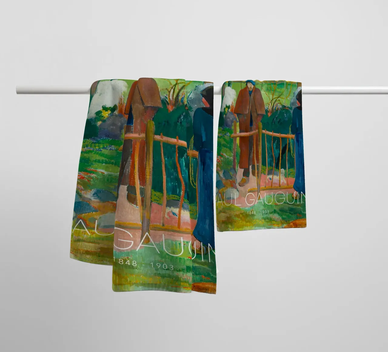 Gauguin Bonjour Post-Impressionist Brittany Encounter Print towel by NorwesClub