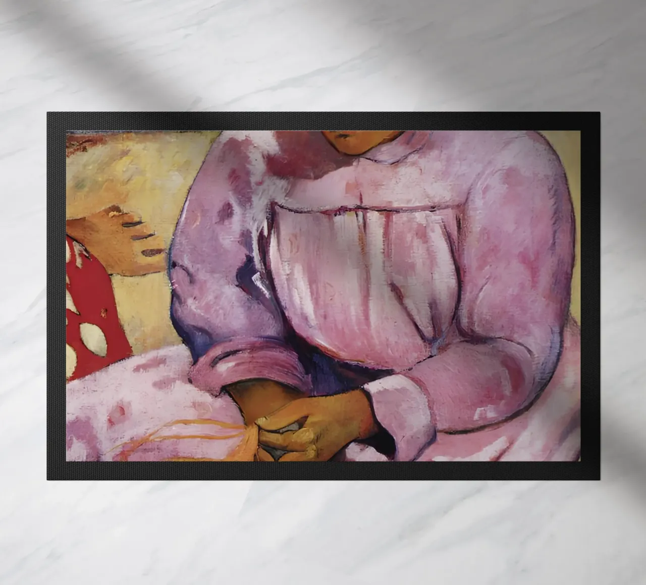 Gauguin Tahitian Woman Post-Impressionist Beach Portrait doormat by NorwesClub