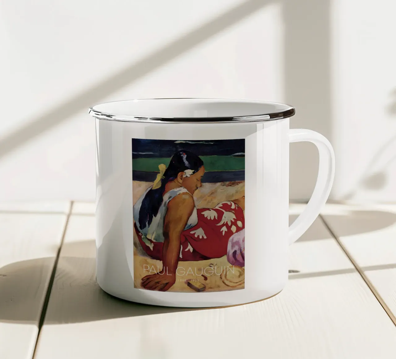 Gauguin Tahitiaanse vrouw liggend Post-Impressionist Print emaille mok van NorwesClub