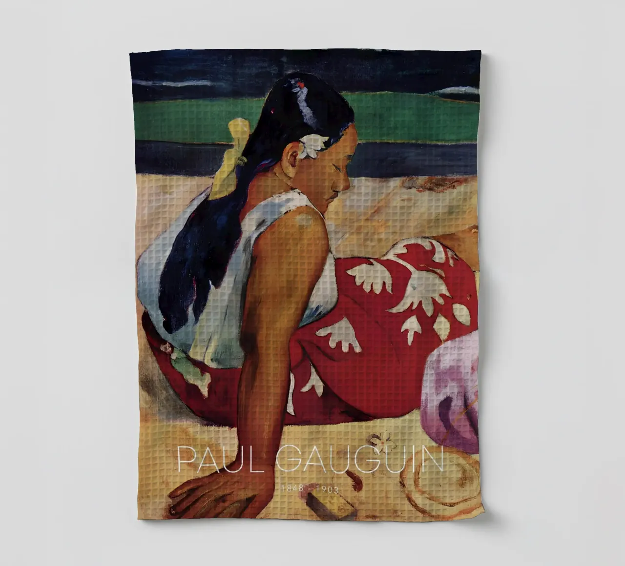 Gauguin Femme tahitienne couchée Impression post-impressionniste torchon de NorwesClub