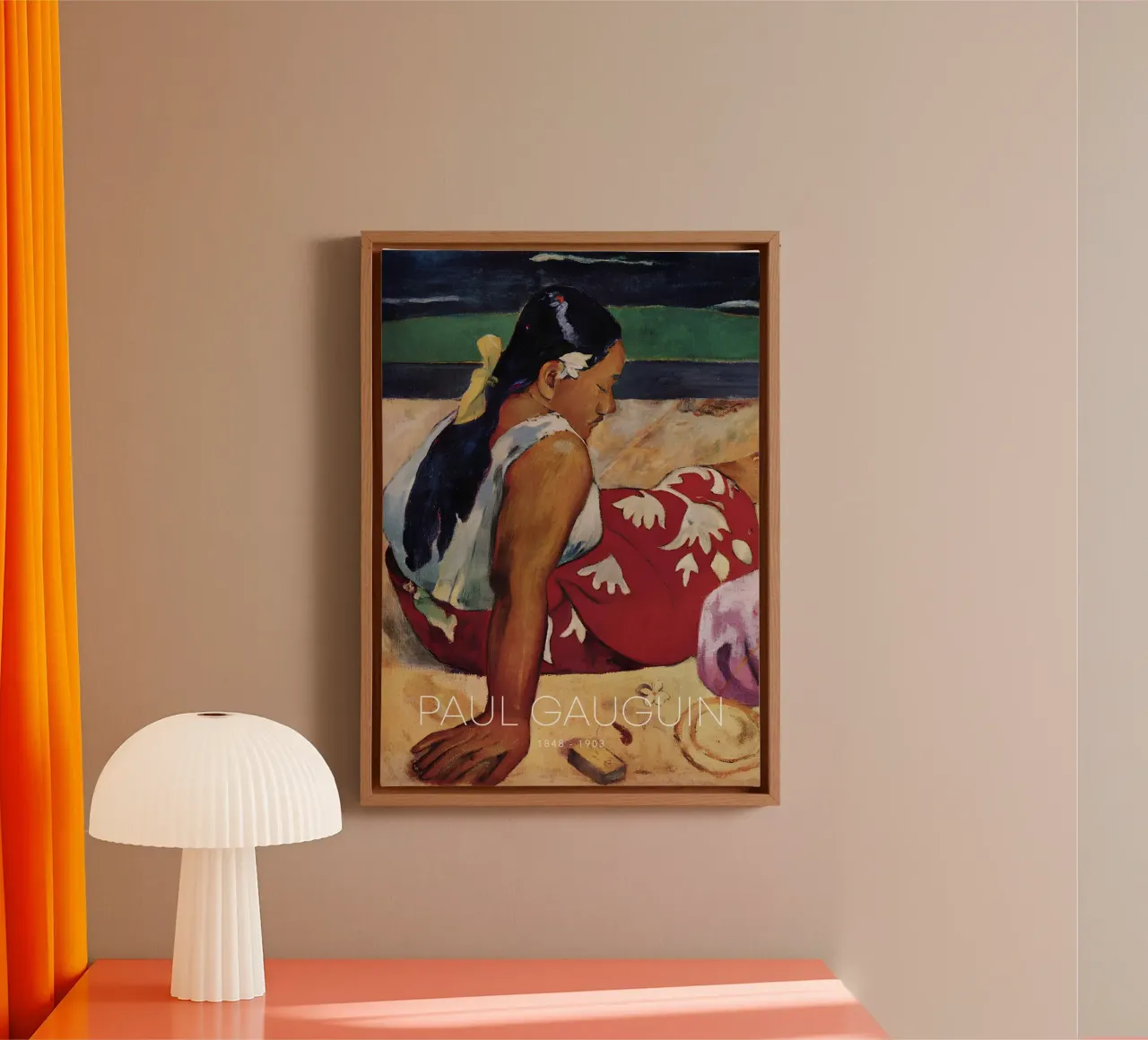 Gauguin Tahitiaanse vrouw liggend Post-Impressionist Print canvas met Baklijst van NorwesClub