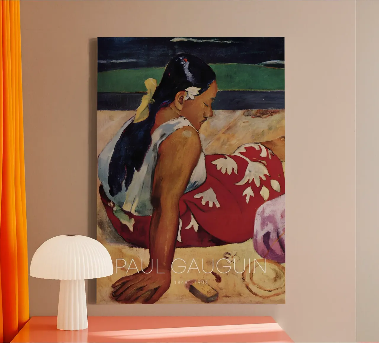 Gauguin Tahitiaanse vrouw liggend Post-Impressionist Print canvas met Baklijst van NorwesClub