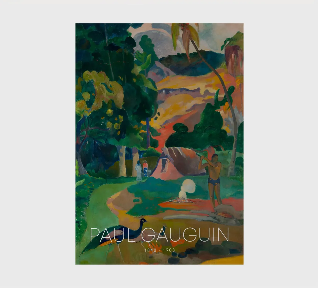 Gauguin Matamoe Post-Impressionist Peacock Art Print notebook by NorwesClub