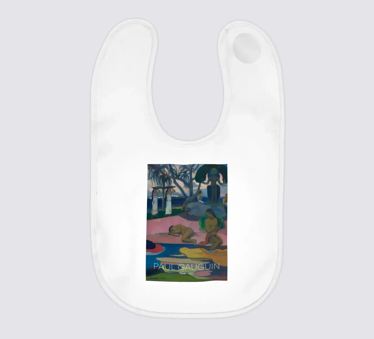 Gauguin Mahana No Atua Stampa Dio post-impressionista bavaglino da NorwesClub