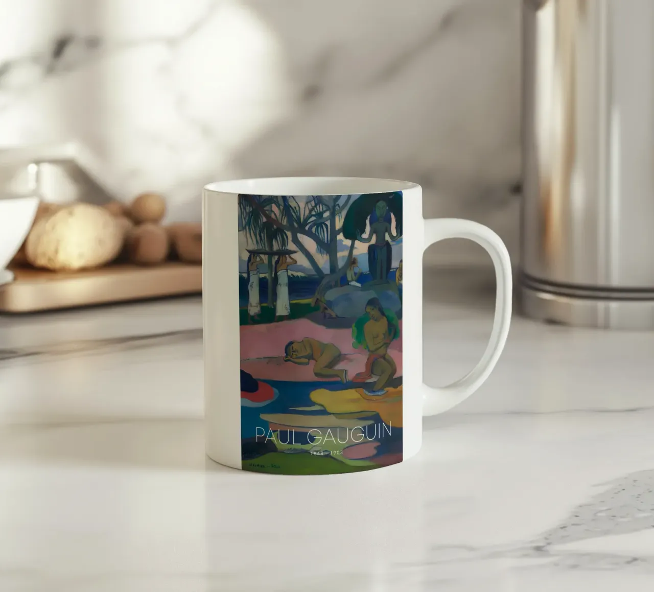 Gauguin Mahana No Atua Stampa Dio post-impressionista tazza in ceramica da NorwesClub
