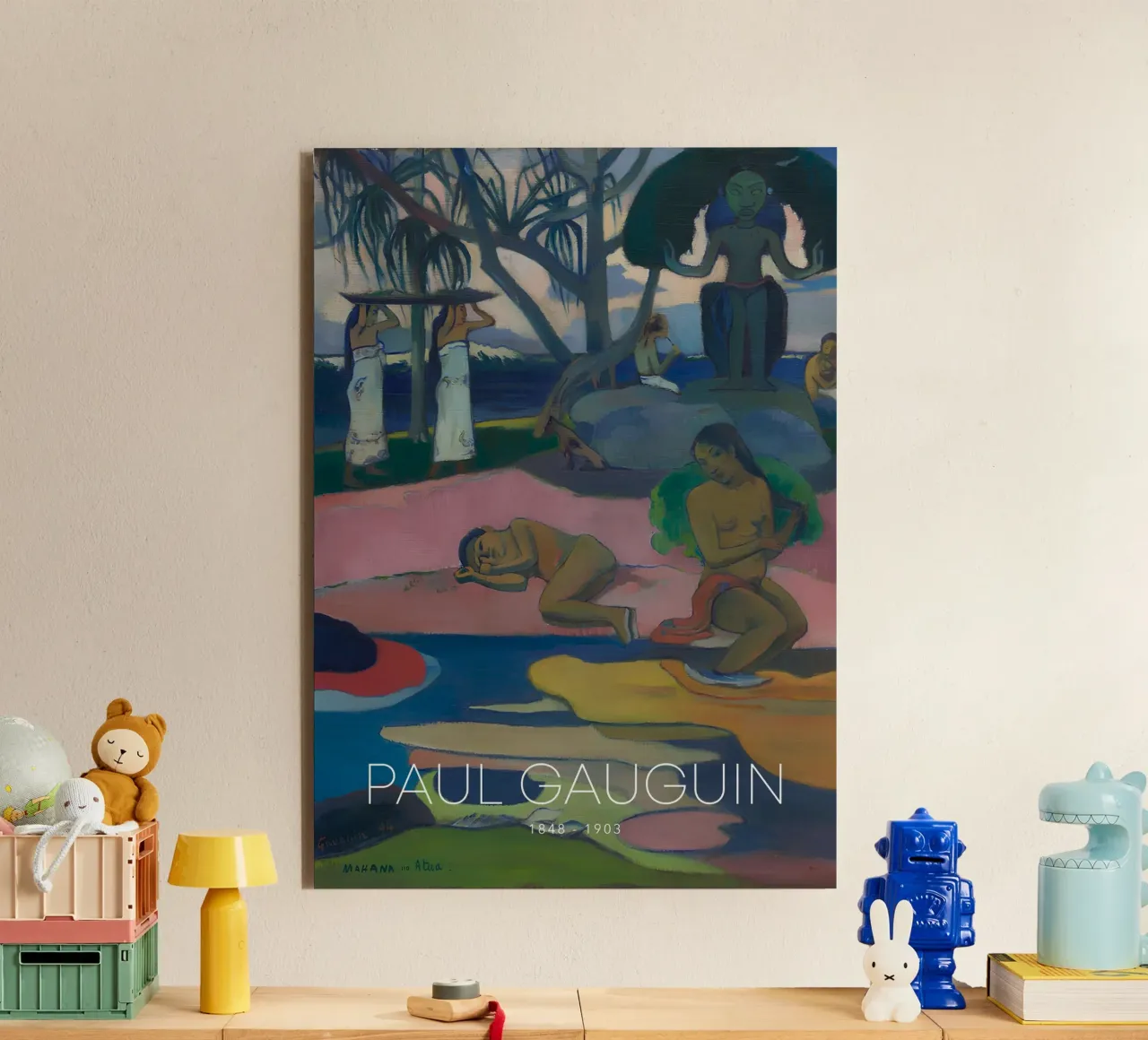 Gauguin Mahana No Atua Stampa Dio post-impressionista alluminio dibond da NorwesClub