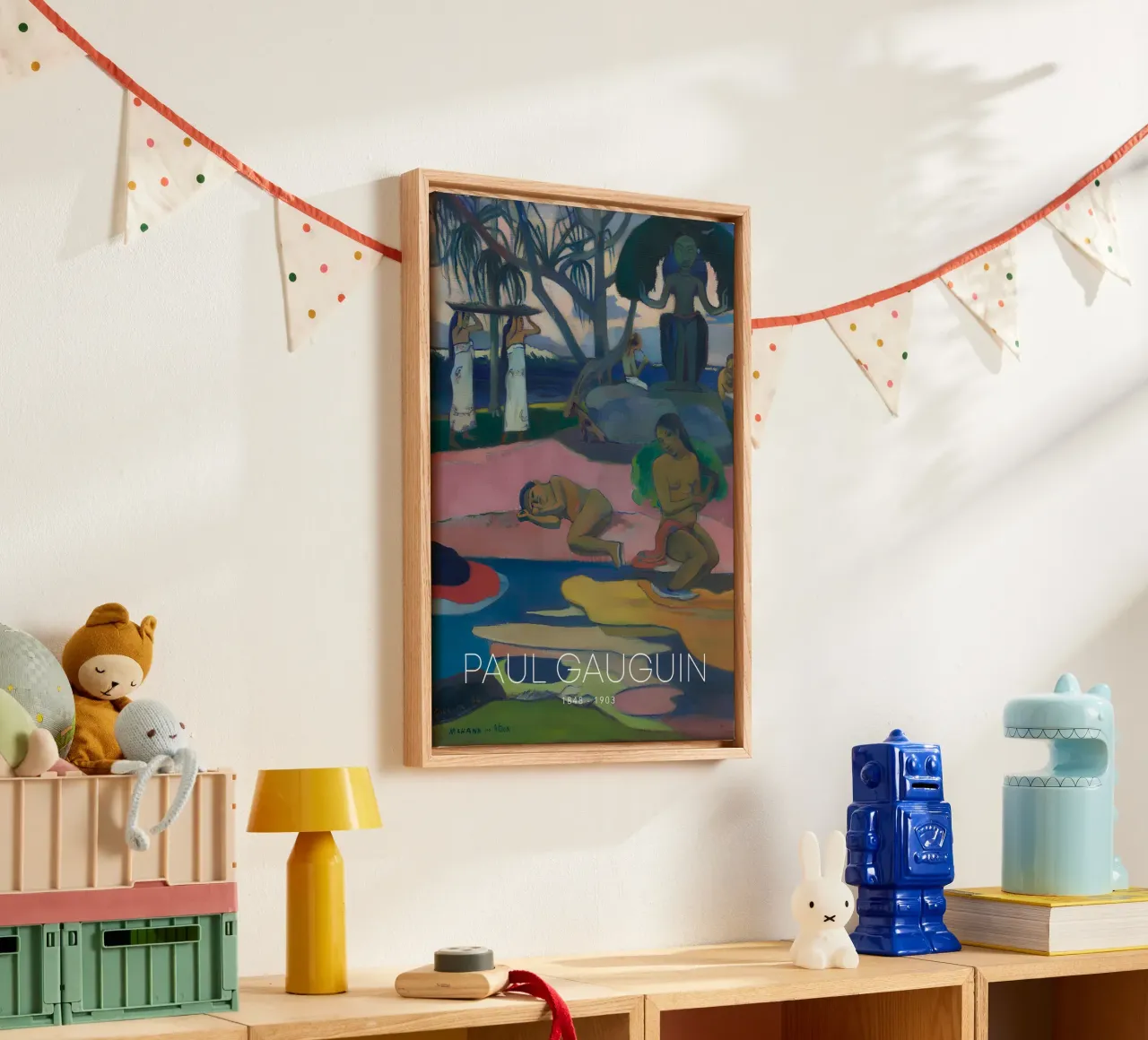 Gauguin Mahana No Atua Post-Impressionist God Print canvas with Floater frame by NorwesClub