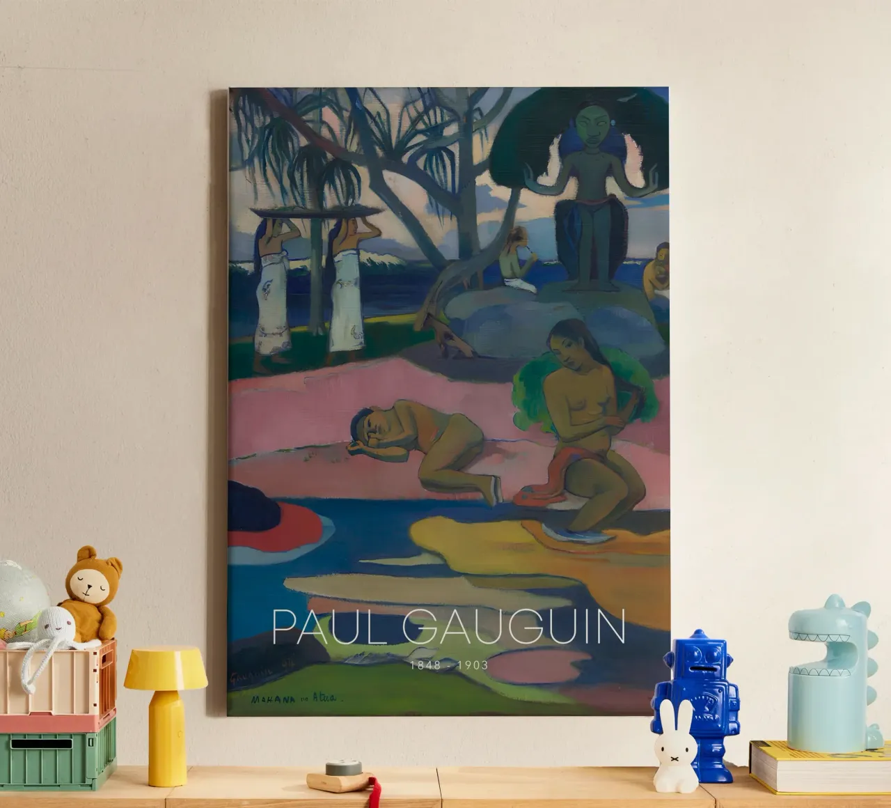 Gauguin Mahana No Atua Post-Impressionist God Print canvas with Floater frame by NorwesClub